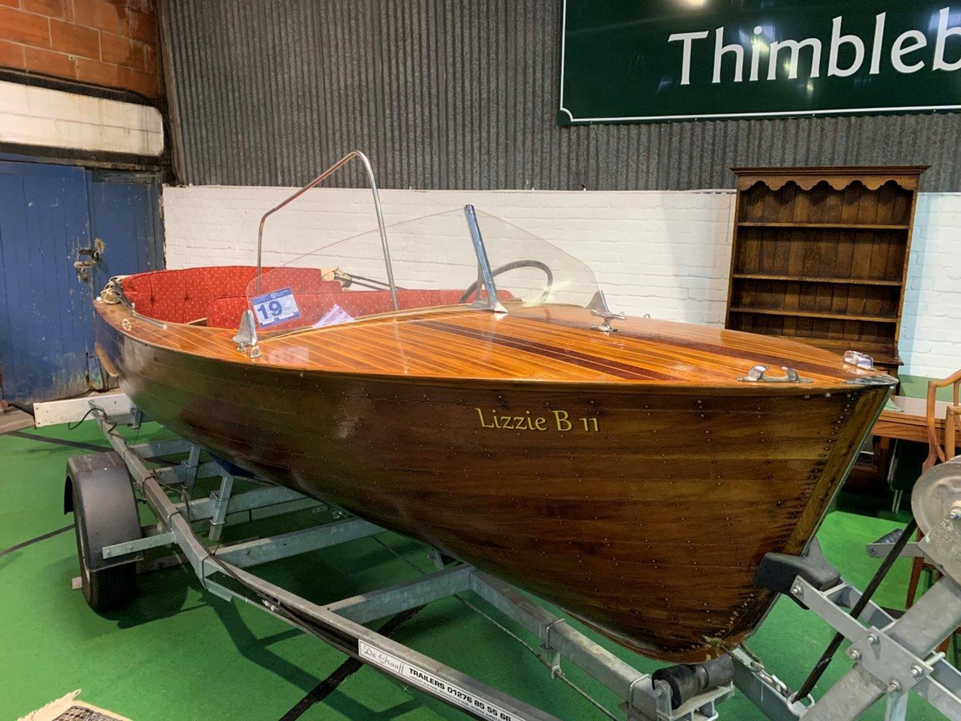 'Lizzie B II' 1953 Tucker Brown and Co River launch. Mahogany Carval planking hull with oak frame. - Image 7 of 7