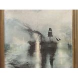 JMW Turner, Ships at Anchor in Dieppe Harbour, Victorian Oleograph. Estimate £15-20.