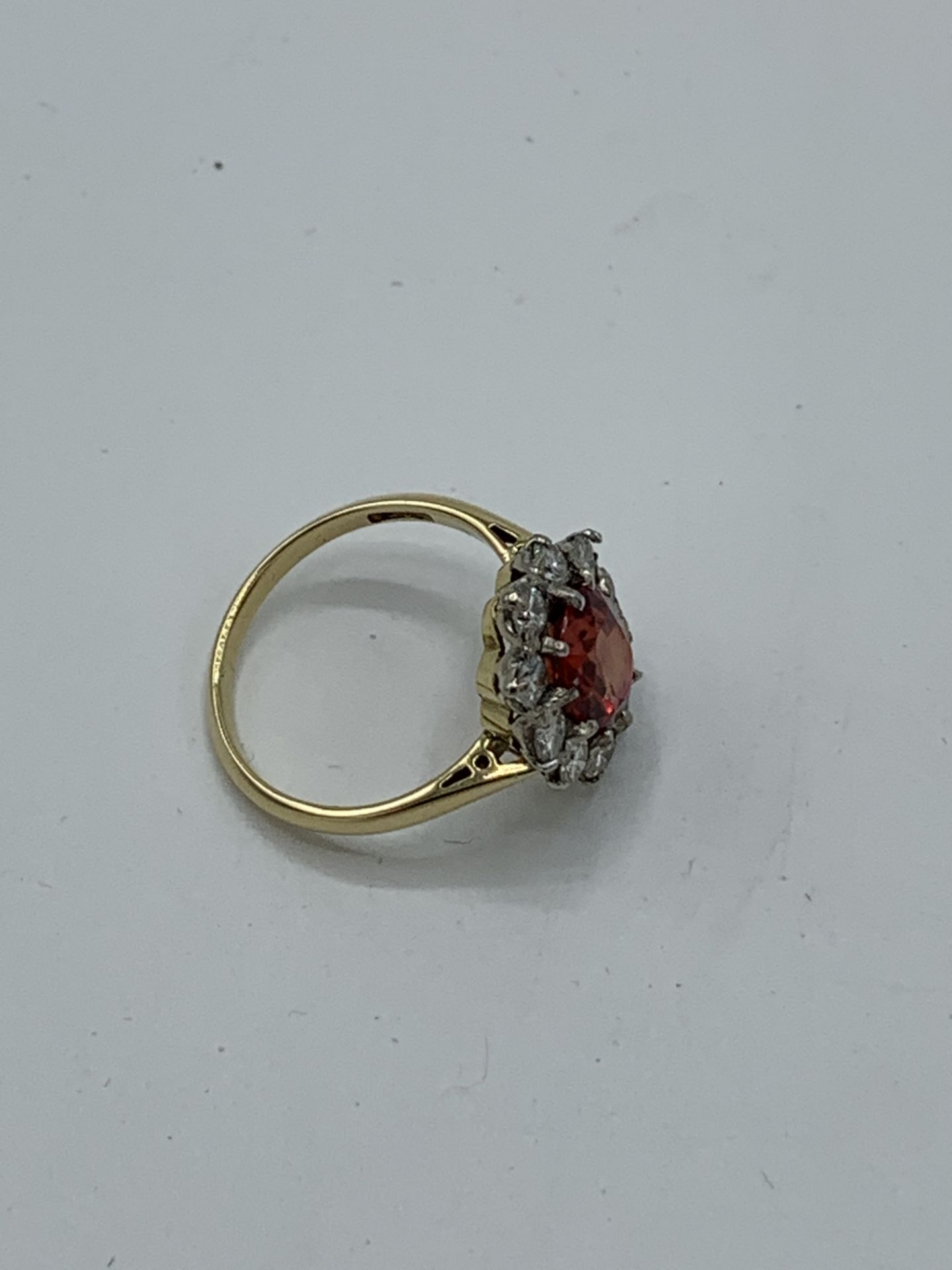 18ct gold ruby and diamond ring, size K 1/2, weight 3.5gms. Estimate £1500-1600. - Image 3 of 3