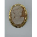 Large cameo brooch, diameter 6 x 4.5cms. Estimate £20-30.