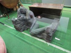 Mermaid"" glass top coffee table, 133 x 82 x 36 (height of table). Estimate £200-250.