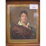 3 framed and glazed prints: one of a portrait of a gentleman; and 2 Napoleonic war scenes.