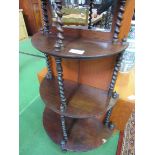 Victorian 5 tier Rosewood wot not, with barley twist columns and mirror back to top 2 shelves, 75