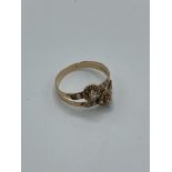 Yellow metal antique diamond and seed pearl ring, weight 2.0gms, size O. Estimate £150-200.