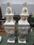 A pair of oriental-style vases. Estimate £40-50.