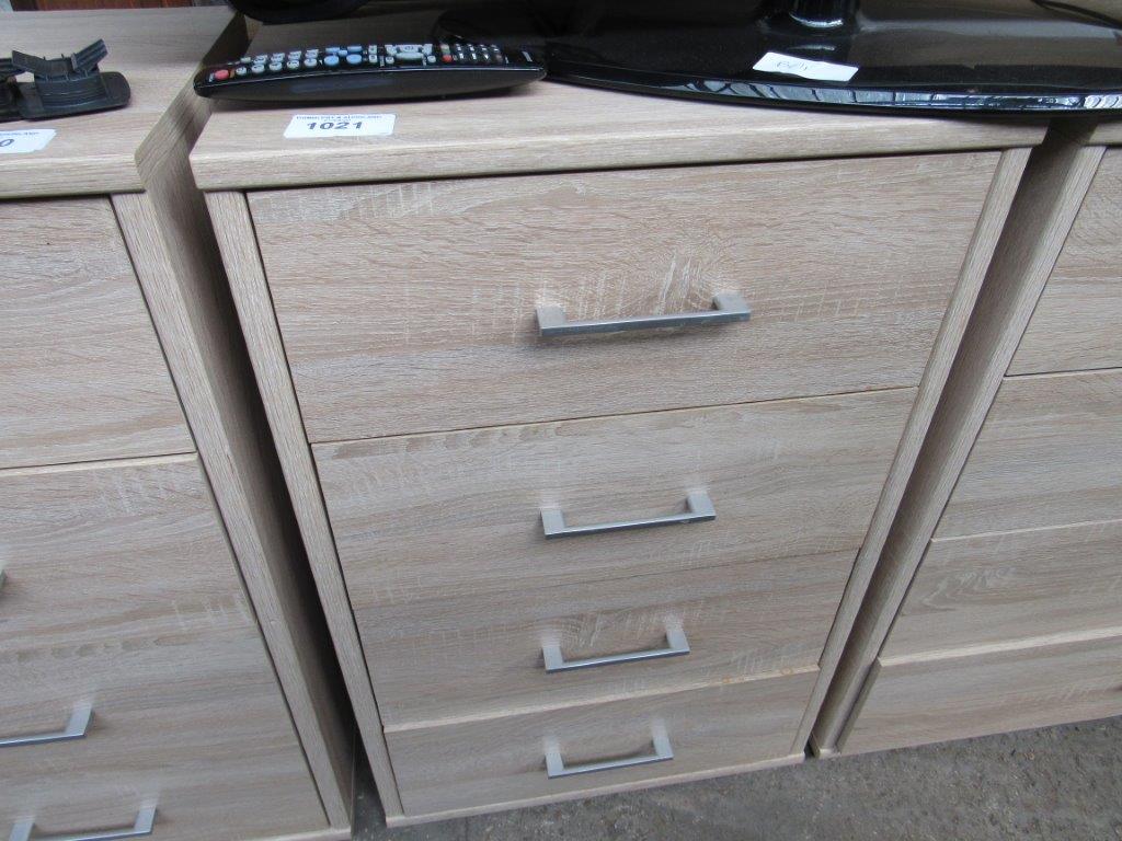 Melamine chest of 4 drawers, 54 x 40 x 86cms.