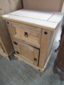 Pine bedside cabinet, 53 x 39 x 65cms.