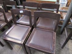 12 brown leather-effect seat chairs.