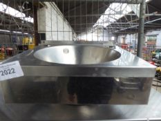 Stainless steel hand sink.