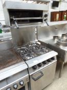 Falcon 4 ring gas cooker with griddle.