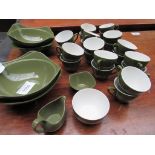 Quantity of green and white china.