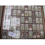 2 framed and glazed collections of Cricketers cigarette cards together with quantity of unframed