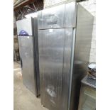 Gram stainless steel single door upright freezer.