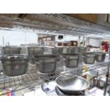 16 stainless steel gastronorms pots.