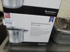 9 litre deep induction stockpot & lid.