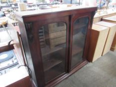 Mahogany glass fronted 4 shelf bookcase.