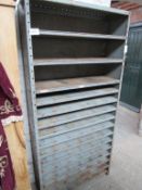 Metal 15 shelf open unit, 92 x 31 x 92cms.