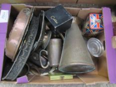 Quantity of metal ware and a ceramic roller.