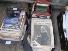 Large quantity of commemorative newspapers plus various vintage travel guides.