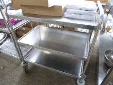 3 tier stainless steel mobile trolley.