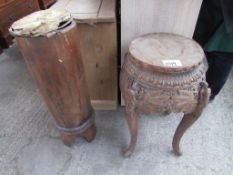 Ethnic drum together with an Indian Elephant table.