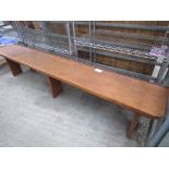 Long oak bench, length 220 x 46cms high.