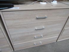 Melamine chest of 4 drawers, 98 x 40 x 86cms.