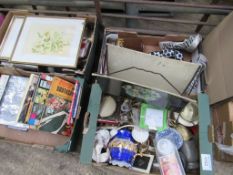 4 boxes of bric-a-brac; books and CD's.