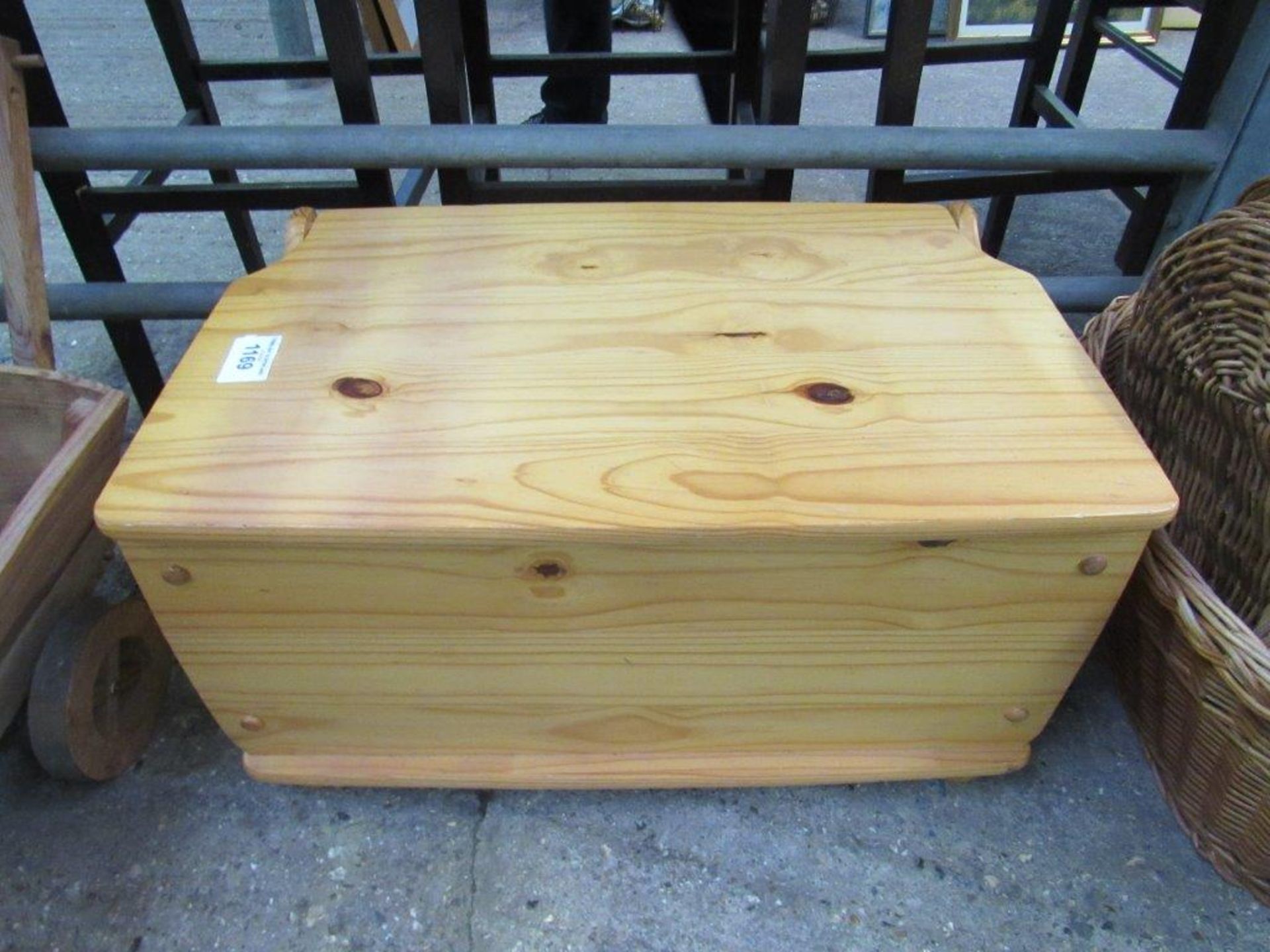Pine child's toy box.