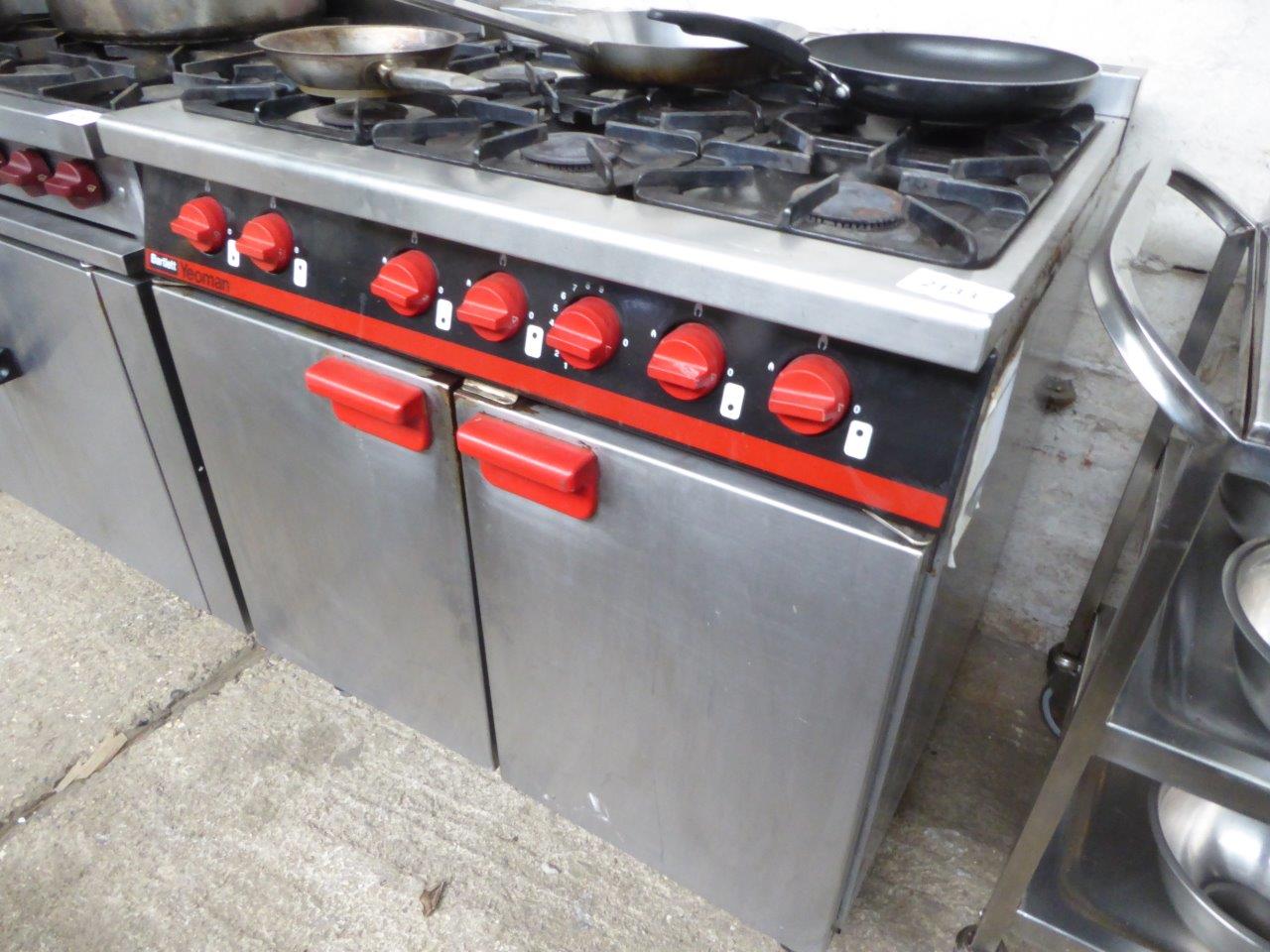 Bartlett Yeoman 6 ring gas cooker with oven.