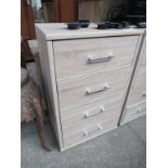 Melamine chest of 4 drawers, 54 x 40 x 86cms.