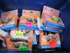 Box of 8 Canny Collar dog collars and large holdall.