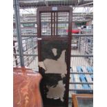 Mahogany and leather 3 fold screen, height 174 x 50 (each panel).