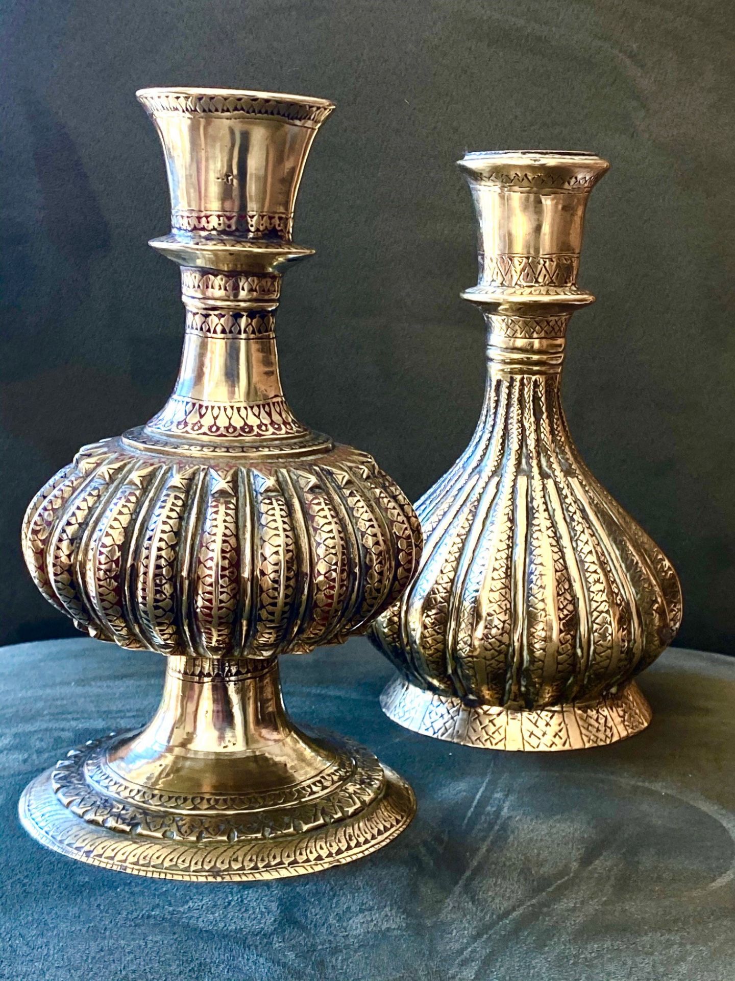 Two Copper Candle Stands