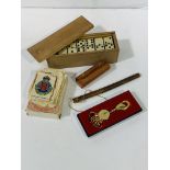 20 silk cigarette "cards"; pack of vintage Chas, Goodall & Son "Gas for Health" playing cards; set