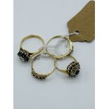 4 Vintage Diamond & Sapphire 9ct Gold Rings