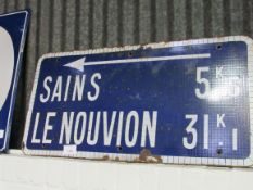 Large circa 1930's French enamel road sign