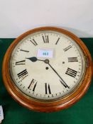 15 inch Walnut Fusee dial clock, working, with key & pendulum.