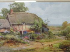 Framed and glazed pair of Stannard prints "Berkshire Cottage" and "Near Thame"