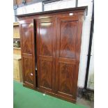 Edwardian Mahogany 3-section Wardrobe.