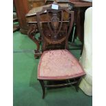 Inlaid mahogany shield back nursing chair.