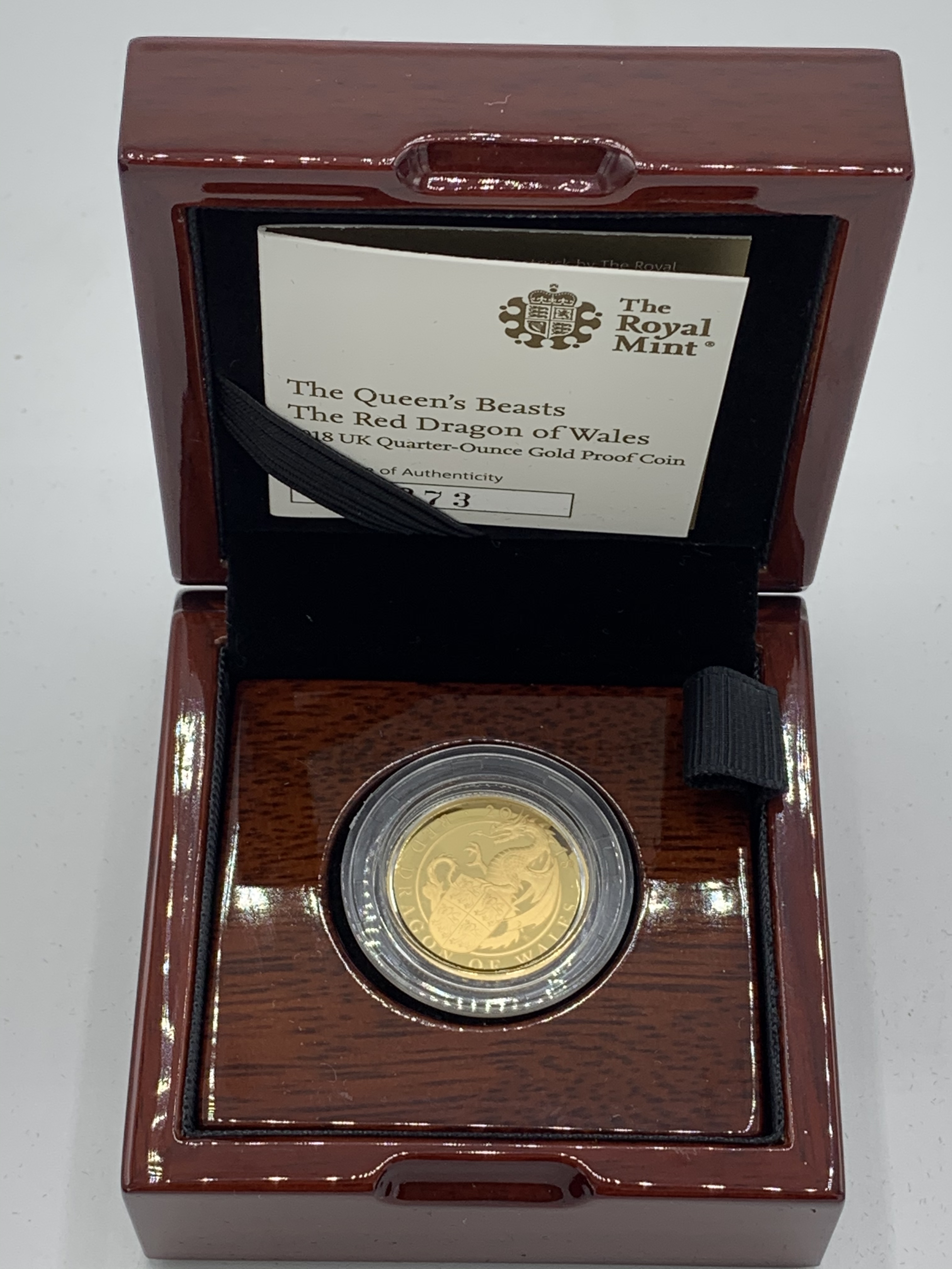 Royal Mint 2018 Dragon of Wales quarter ounce gold coin