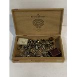 Box of assorted jewellery, some silver