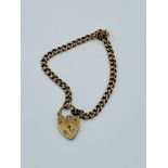 9ct gold bracelet with padlock clasp