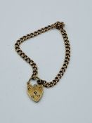 9ct gold bracelet with padlock clasp