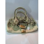 Authentic 'Chloe' cream leather handbag, code no. 03.06.56.4357 with padlock & key.