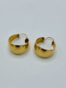 750 gold small chunky hoop earrings