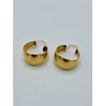 750 gold small chunky hoop earrings