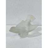 Vintage Lalique frosted glass Swallow figure. Scripted mark on base.