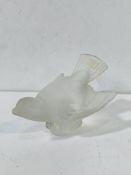 Vintage Lalique frosted glass Swallow figure. Scripted mark on base.